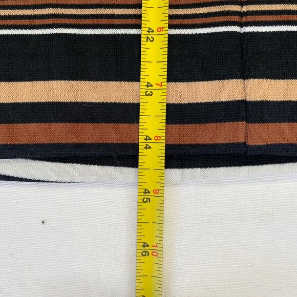 Vintage 60'-70's Brown Striped A-line Midi Twee Dress Size S / M V-Neck - Picture 9 of 10